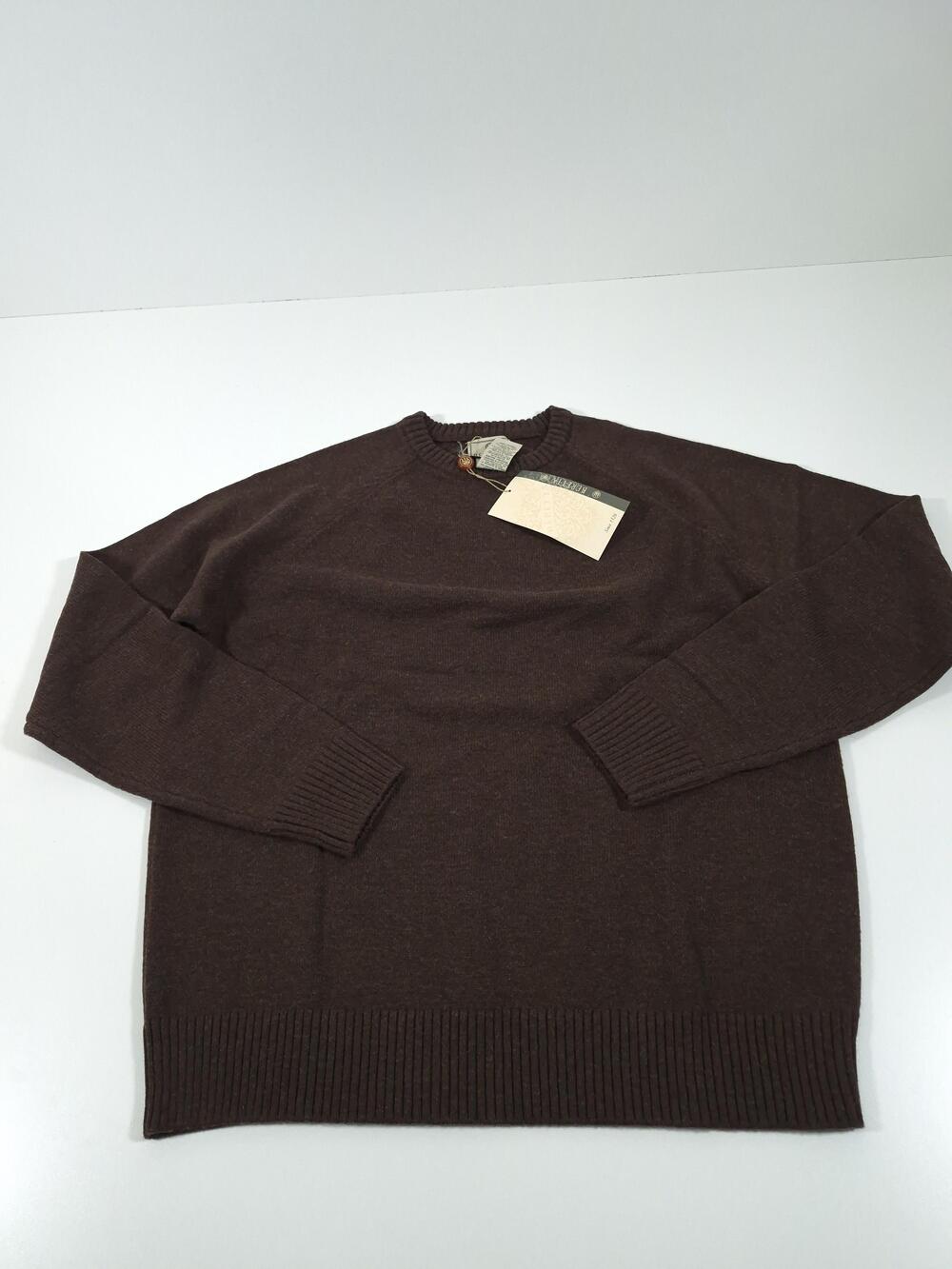 Beretta Sweater Mens 2XL Brown Wool Acrylic Crewneck Casual Knit Pullover NWT